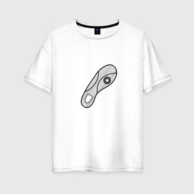 Женская футболка хлопок Oversize с принтом след в Кировске, 100% хлопок | свободный крой, круглый ворот, спущенный рукав, длина до линии бедер
 | кеды | кроссовки | подошва | спорт | стелька