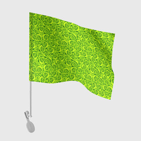Флаг для автомобиля с принтом Неоновый цветочный узор  в Кировске, 100% полиэстер | Размер: 30*21 см | детский | женский | зеленый | лето | неоновый узор | розы | современный | яркий зеленый