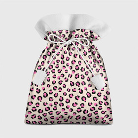 Подарочный 3D мешок с принтом Леопардовый принт розовый в Кировске, 100% полиэстер | Размер: 29*39 см | Тематика изображения на принте: бежевый | леопард | леопардовый принт | молочный цвет | пятнистый | розовый