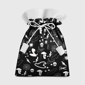Подарочный 3D мешок с принтом Вальпургиева ночь | Inventory в Кировске, 100% полиэстер | Размер: 29*39 см | ведьмин колпак | змеи | колдунья на метле | летучие мыши | магические предметы | пауки | паутина | черепа