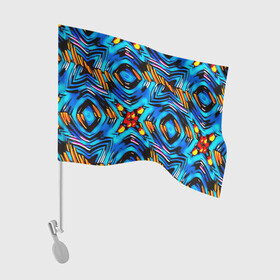 Флаг для автомобиля с принтом Желто-синий абстрактный узор  в Кировске, 100% полиэстер | Размер: 30*21 см | геометрический | желтый | модный | плетение | синий | современный | яркий синий