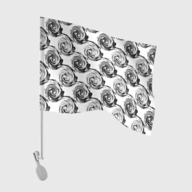 Флаг для автомобиля с принтом Черно-белый абстрактный узор  в Кировске, 100% полиэстер | Размер: 30*21 см | абстрактный | винтажный | детский | круги | молодежный | ретро | современный | спирали