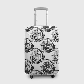 Чехол для чемодана 3D с принтом Черно-белый абстрактный узор  в Кировске, 86% полиэфир, 14% спандекс | двустороннее нанесение принта, прорези для ручек и колес | абстрактный | винтажный | детский | круги | молодежный | ретро | современный | спирали