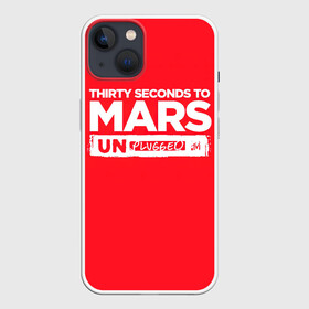 Чехол для iPhone 13 с принтом Thirty Seconds to Mars UN PLUGGED в Кировске,  |  | 30 seconds to mars | 30 секунд до марса | 30 фстм | 30stm | 30сдм | jared leto | rock band | thirty seconds to mars | альтернативный | гранж | джаред лето | нео | пост | прогрессивный | рок группа | фети секондс ту марс | хард | шеннон