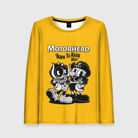 Женский лонгслив 3D с принтом Motorhead x Cuphead в Кировске, 100% полиэстер | длинные рукава, круглый вырез горловины, полуприлегающий силуэт | alternative | cuphead | metall | motorhead | music | rock | альтернатива | капхэд | лемми | металл | моторхед | моторхэд | музыка | рок