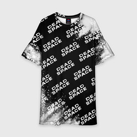 Детское платье 3D с принтом Dead Space - Exposion (Pattern) в Кировске, 100% полиэстер | прямой силуэт, чуть расширенный к низу. Круглая горловина, на рукавах — воланы | dead | deadspace | game | games | logo | space | взрыв | дэд | дэдспейс | знак | космос | краска | лого | мертвый | паттерн | символ | спейс