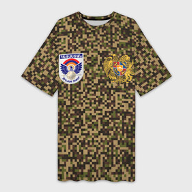 Платье-футболка 3D с принтом Вооруженные силы Армении в Кировске,  |  | armenia | армения | армия армении | вооруженные силы армении | вс армении | герб | лого | символ | флаг | флаг и герб армении