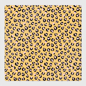 Магнитный плакат 3Х3 с принтом Желтый леопардовый принт в Кировске, Полимерный материал с магнитным слоем | 9 деталей размером 9*9 см | Тематика изображения на принте: желтый | леопардовый принт | паттерн | пятна | пятнистый | розовый | текстура