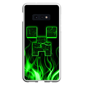 Чехол для Samsung S10E с принтом MINECRAFT TEXTURE FIRE в Кировске, Силикон | Область печати: задняя сторона чехла, без боковых панелей | creeper | fire | game | minecraft | железо | игра | компьютерная | крипер | криппер | майн | майнкрафт | огонь | пламя | текстура