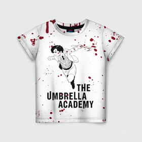 Детская футболка 3D с принтом Number 5 | The Umbrella Academy (Z) в Кировске, 100% гипоаллергенный полиэфир | прямой крой, круглый вырез горловины, длина до линии бедер, чуть спущенное плечо, ткань немного тянется | 5 | dark horse comics | netflix | number 5 | the umbrella academy | umbrella | академия амбрелла | комикс | комильфо | номер 5 | реджинальд харгривз | харгривз | хэйзел