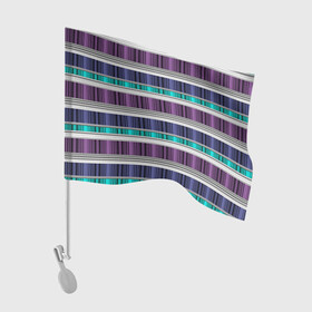Флаг для автомобиля с принтом Бирюзово-сиреневый полосатый  в Кировске, 100% полиэстер | Размер: 30*21 см | абстрактный | бирюзовый | модный | разноцветный полосы | серый | современный | фиолетовый