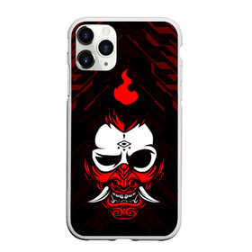 Чехол для iPhone 11 Pro Max матовый с принтом DEMON | CYBERPUNK 2077 | КИБЕРПАНК (Z) в Кировске, Силикон |  | Тематика изображения на принте: cd project red | cyberpunk 2077 | demon | keanu reeves | samurai | vi | арасака | ви | демон | киану ривз | киберпанк 2077 | найт сити | самураи