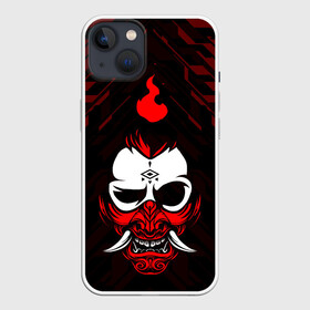 Чехол для iPhone 13 с принтом DEMON | CYBERPUNK 2077 | КИБЕРПАНК (Z) в Кировске,  |  | cd project red | cyberpunk 2077 | demon | keanu reeves | samurai | vi | арасака | ви | демон | киану ривз | киберпанк 2077 | найт сити | самураи