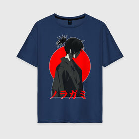 Женская футболка хлопок Oversize с принтом Yato Noragami в Кировске, 100% хлопок | свободный крой, круглый ворот, спущенный рукав, длина до линии бедер
 | god | homeless | yato | бездомный | бог | ято