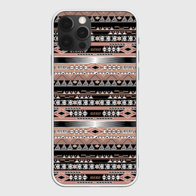 Чехол для iPhone 12 Pro Max с принтом Полосатый этнический орнамент  в Кировске, Силикон |  | абстрактный | геометрические фигуры | коричневый | полосатый узор | полосы | черный и коричневый | этнический