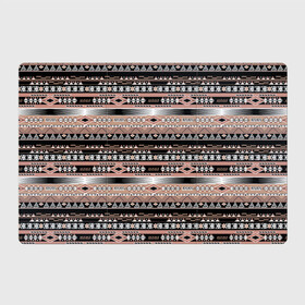 Магнитный плакат 3Х2 с принтом Полосатый этнический орнамент  в Кировске, Полимерный материал с магнитным слоем | 6 деталей размером 9*9 см | абстрактный | геометрические фигуры | коричневый | полосатый узор | полосы | черный и коричневый | этнический