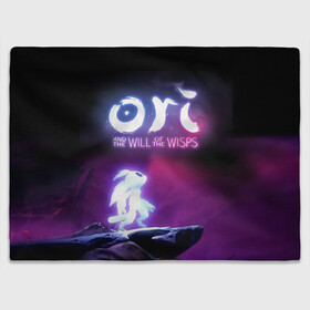 Плед 3D с принтом Ori and the Will of the Wisps в Кировске, 100% полиэстер | закругленные углы, все края обработаны. Ткань не мнется и не растягивается | adventure | computer game | looks to the sky | ori | ori and the will of the wisps | spirit of the forest | в небо | дух леса | компьютерная игра | ори | ори и блуждающие огоньки | приключения | смотрит