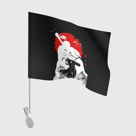 Флаг для автомобиля с принтом Берсерк силуэт Гатса в Кировске, 100% полиэстер | Размер: 30*21 см | berserk | аниме | берсерк | бирсерк | гатс | гатц | клеймо