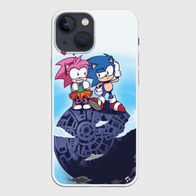 Чехол для iPhone 13 mini с принтом SONIC | AMY ROSE (Z) в Кировске,  |  | Тематика изображения на принте: amy rose | blaze the cat | hedgehog | sega | silver | sonic | speed sonic | быстрый ёж | ёж соник | метал соник | сега | сильвер | синий ёж | соник