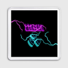 Магнит 55*55 с принтом STALKER LIGHTNING STRIKE в Кировске, Пластик | Размер: 65*65 мм; Размер печати: 55*55 мм | game | neon | stalker | stalker 2 | зона | игра | молния | неон | радиация | сталкер | сталкер 2 | чернобыль