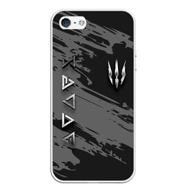 Чехол для iPhone 5/5S матовый с принтом THE WITCHER SILVER LOGO в Кировске, Силикон | Область печати: задняя сторона чехла, без боковых панелей | Тематика изображения на принте: the witcher | ведьмак | витчер | зе витчер | зе вичер | игра | компьютерная игра | лого | логотип | серебро