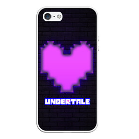 Чехол для iPhone 5/5S матовый с принтом UNDERTALE PURPLE HEART в Кировске, Силикон | Область печати: задняя сторона чехла, без боковых панелей | sans | undertale | андертале | андертейл | игра | подземная история | подземная сказка | санс | сердце | ундертале