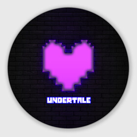 Коврик для мышки круглый с принтом UNDERTALE PURPLE HEART в Кировске, резина и полиэстер | круглая форма, изображение наносится на всю лицевую часть | sans | undertale | андертале | андертейл | игра | подземная история | подземная сказка | санс | сердце | ундертале