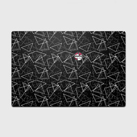 Головоломка Пазл магнитный 126 элементов с принтом Черно-белый геометрический  в Кировске, полимерный материал с магнитным слоем | 126 деталей, размер изделия —  180*270 мм | абстрактный | аппликация | геометрический | модный | треугольники | футбол | футбольный клуб | черно белый | черный фон