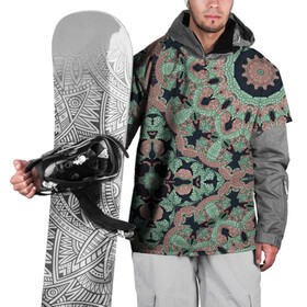 Накидка на куртку 3D с принтом зелено-бежевый калейдоскоп  в Кировске, 100% полиэстер |  | Тематика изображения на принте: абстрактный | в горошек | восточный | калейдоскоп | коричневый и зеленый | модный | фисташковый | этнический