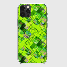 Чехол для iPhone 12 Pro с принтом Ярко-зеленый абстрактный узор в Кировске, силикон | область печати: задняя сторона чехла, без боковых панелей | абстрактный | геометрический | детский | зеленый неоновый | креативный | модный | молодежный | неоновый | яркий зеленый