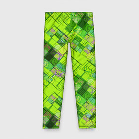 Детские леггинсы 3D с принтом Ярко-зеленый абстрактный узор в Кировске, полиэстер 85%, спандекс 15% | эластичный пояс, зауженный крой | абстрактный | геометрический | детский | зеленый неоновый | креативный | модный | молодежный | неоновый | яркий зеленый