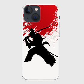 Чехол для iPhone 13 mini с принтом УДАР НИНДЗЯ в Кировске,  |  | blood | japan | ninja | samurai | брызги | катана | кимоно | костюм | кровь | меч | ниндзя | рана | самурай | япония