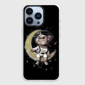 Чехол для iPhone 13 Pro с принтом КОТИК НА ЛУНЕ в Кировске,  |  | astronawt | cat | dark | music | night | space | stars | астронавт | животные | звезды | звери | космонавт | космос | кот | котик | музыка | ночь | плеер | скафандр