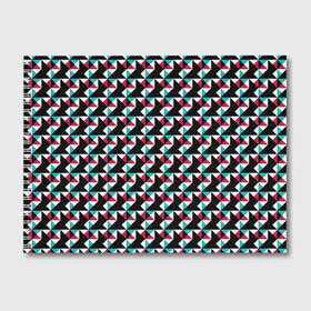 Альбом для рисования с принтом Красно-черный абстрактный узор в Кировске, 100% бумага
 | матовая бумага, плотность 200 мг. | абстрактный | геометрические фигуры | модный | молодежный | ртеугольники | современный
