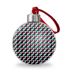 Ёлочный шар с принтом Красно-черный абстрактный узор в Кировске, Пластик | Диаметр: 77 мм | абстрактный | геометрические фигуры | модный | молодежный | ртеугольники | современный