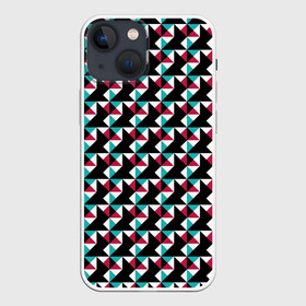 Чехол для iPhone 13 mini с принтом Красно черный абстрактный узор в Кировске,  |  | абстрактный | геометрические фигуры | модный | молодежный | ртеугольники | современный
