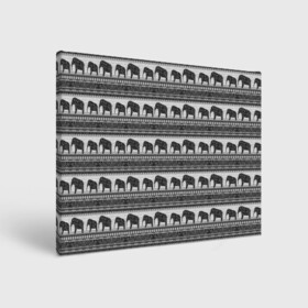 Холст прямоугольный с принтом Черно-белый узор слоны в Кировске, 100% ПВХ |  | африканский | монохромный узор | орнамент | полосы | серый | серый и черный | слоны | этнический