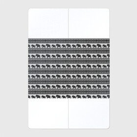 Магнитный плакат 2Х3 с принтом Черно-белый узор слоны в Кировске, Полимерный материал с магнитным слоем | 6 деталей размером 9*9 см | африканский | монохромный узор | орнамент | полосы | серый | серый и черный | слоны | этнический