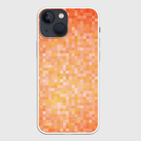 Чехол для iPhone 13 mini с принтом Оранжевая пиксель абстракция в Кировске,  |  | halloween | pixel art | абстракция | оранжевый | осенний | пиксели | пиксель арт | пиксельный | рыжий | хэллоуин