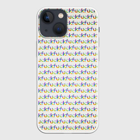 Чехол для iPhone 13 mini с принтом Fuck паттерн светлый в Кировске,  |  | мат | надписи | паттерн | прикольные