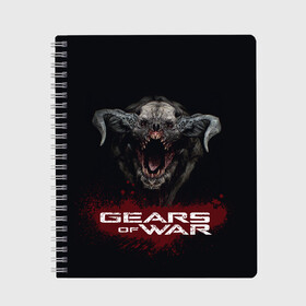 Тетрадь с принтом MONSTER | GEARS OF WAR (Z) в Кировске, 100% бумага | 48 листов, плотность листов — 60 г/м2, плотность картонной обложки — 250 г/м2. Листы скреплены сбоку удобной пружинной спиралью. Уголки страниц и обложки скругленные. Цвет линий — светло-серый
 | Тематика изображения на принте: gears | gears 5 | gears of war | gears of war 5 | monster | имульсия | механизмы войны | монстер | шестерёнка | шестерёнки | шестерня