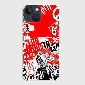 Чехол для iPhone 13 mini с принтом Crazy в Кировске,  |  | брызги | граффити | капли | картинки | надписи | смайлы | эмодзи