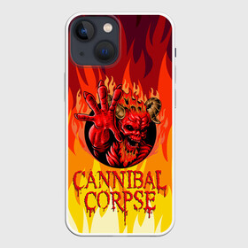 Чехол для iPhone 13 mini с принтом Cannibal Corpse | Труп Канниба в Кировске,  |  | cannibal | cannibal corpse | corpse | death metal | deathgrind | алекс уэбстер | брутальный дэт метал | дэт метал | дэтграйнд | пол мазуркевич | роб барретт | труп каннибала