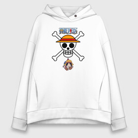 Женское худи Oversize хлопок с принтом Веселый Роджер Луффи One Piece в Кировске, френч-терри — 70% хлопок, 30% полиэстер. Мягкий теплый начес внутри —100% хлопок | боковые карманы, эластичные манжеты и нижняя кромка, капюшон на магнитной кнопке | anime | manga | monkey d. luffy | one piece | аниме | большой куш | ван пис | вон пис | гол д. роджер | кайдо | король пиратов | луфи | луффи | манга | манки д. луффи | нами | нико робин | пират | портгас д. эйс | ророноа зоро