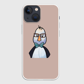 Чехол для iPhone 13 mini с принтом Умная птица в Кировске,  |  | bird | brain | scientist | голубь | мозг | очки | пингвин | птица | учёный