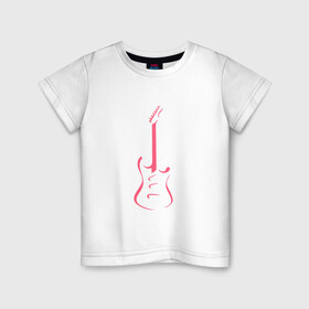 Детская футболка хлопок с принтом Акстар Гитара в Кировске, 100% хлопок | круглый вырез горловины, полуприлегающий силуэт, длина до линии бедер | гитара | класика | минимализм | музыка | поп арт | струны.