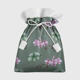 Подарочный 3D мешок с принтом Розовые орхидеи в Кировске, 100% полиэстер | Размер: 29*39 см | 8 марта | flowers | march 8 | spring | ботаническая иллюстрация | весна | день рождения | зеленый | лето | любовь | орхидея | праздник | принт | природа | растения | розовый | цветы