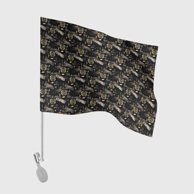 Флаг для автомобиля с принтом Стимпанк . Черный фон. в Кировске, 100% полиэстер | Размер: 30*21 см | ключи | креативный | металлический | металлический предметы | модный | современный | стильный узор | черный