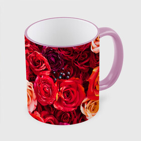 Кружка с полной запечаткой с принтом Букет роз в Кировске, керамика | ёмкость 330 мл | Тематика изображения на принте: большие | букет | девушкам | красивые | пышные | розы | цветы | яркие