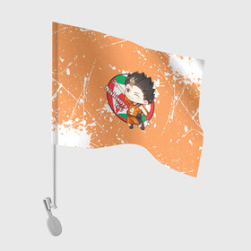 Флаг для автомобиля с принтом Nishinoya Yuo | Haikyu | Волейбол (Z) в Кировске, 100% полиэстер | Размер: 30*21 см | haikuu | haikyu | haikyuu | nishinoya yuo | волейбол | сёё | сёё хината | спортивная манга | хайку | хайкю | хината